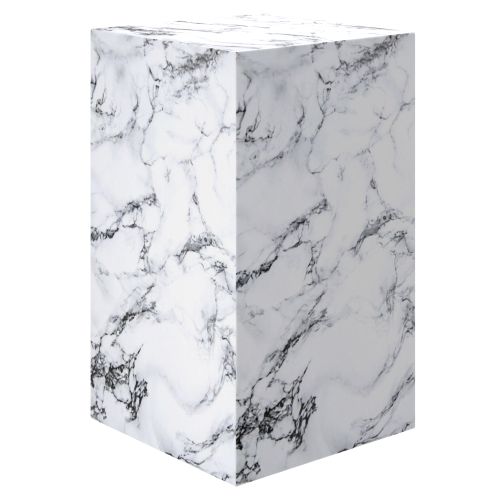 Artemis Tall Accent Table in Bulgari White