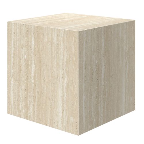 Artemis Square Accent Table in Travertine