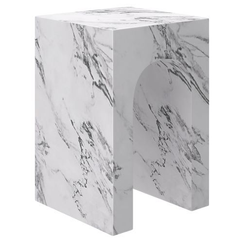 Atticus Square Accent Table in Bulgari White