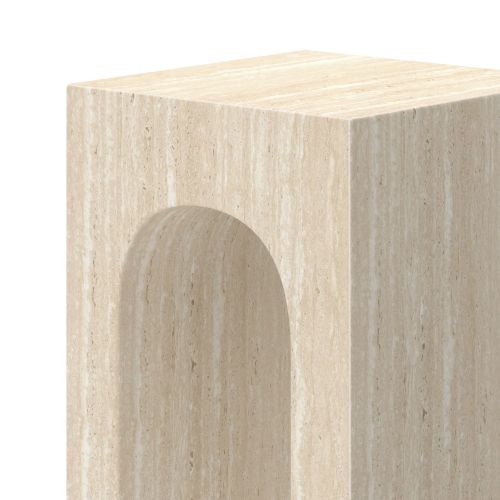 Atticus Square Accent Table in Travertine