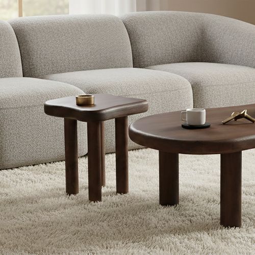 Zaloa Organic Accent Table in Dark Walnut