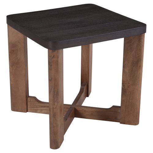 Merano Square Accent Table in Mocha and Walnut