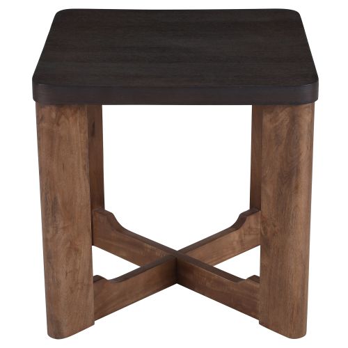 Merano Square Accent Table in Mocha and Walnut