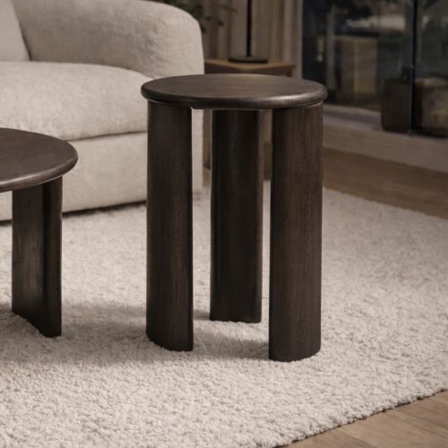 Cabot Round Accent Table in Mocha