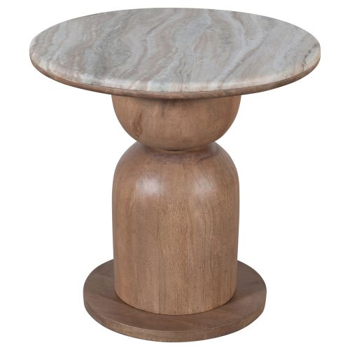 Martina Round Accent Table in Walnut