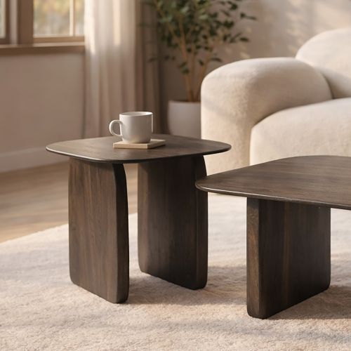 Bazul Organic Accent Table in Mocha